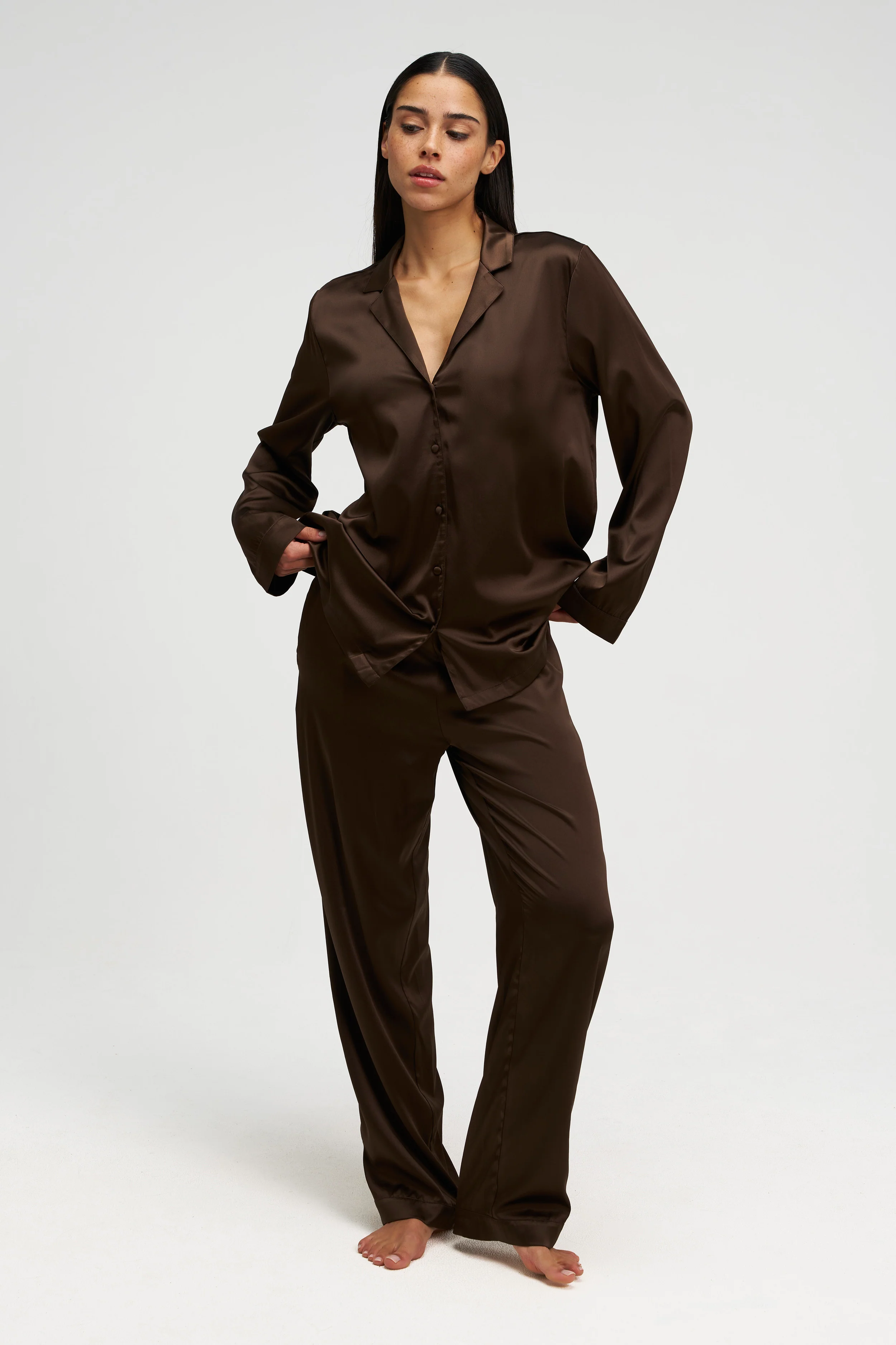 Long Premium Silk PJ Set - Image 3