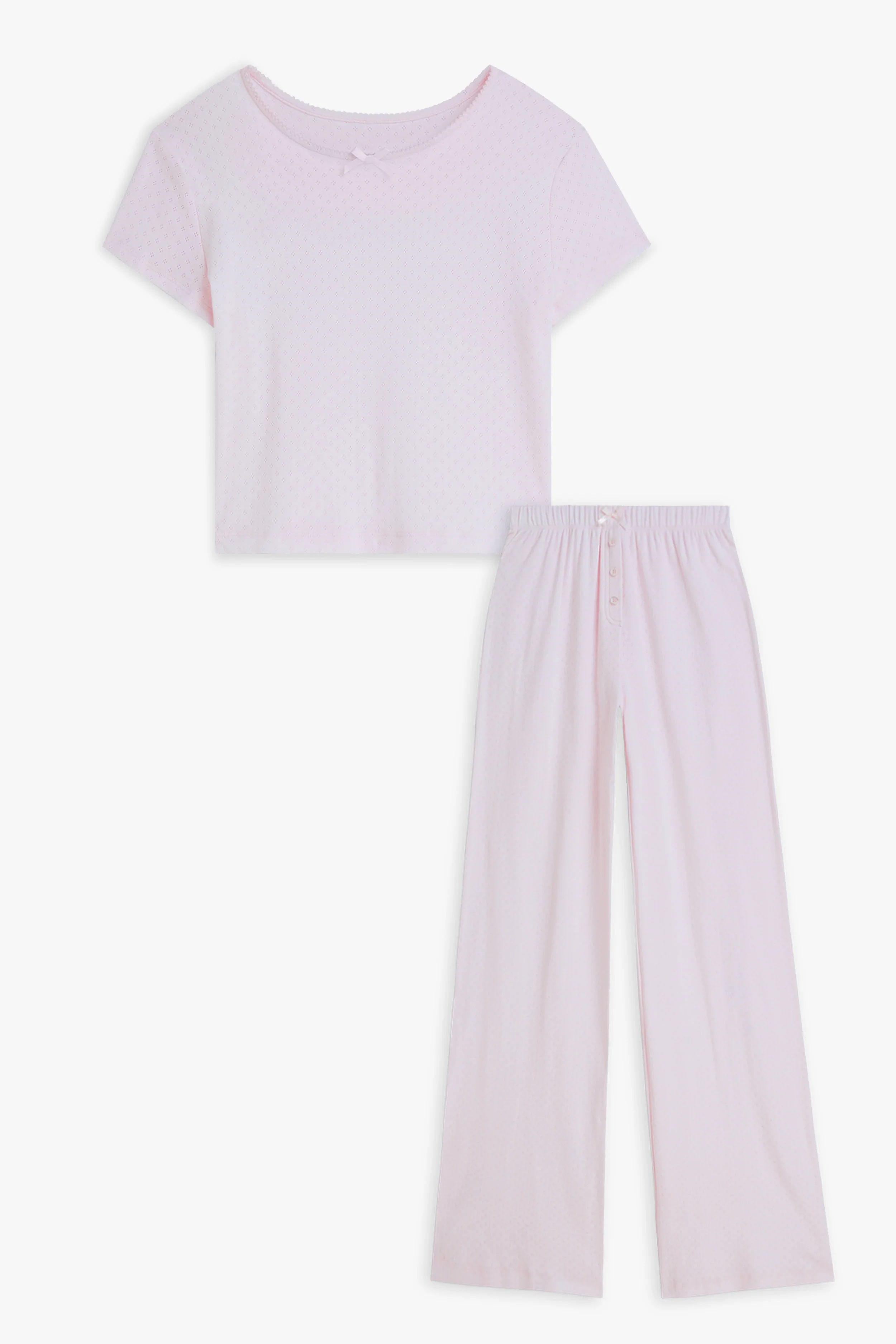 Pointelle Baby Tee and Pants Set - Image 5