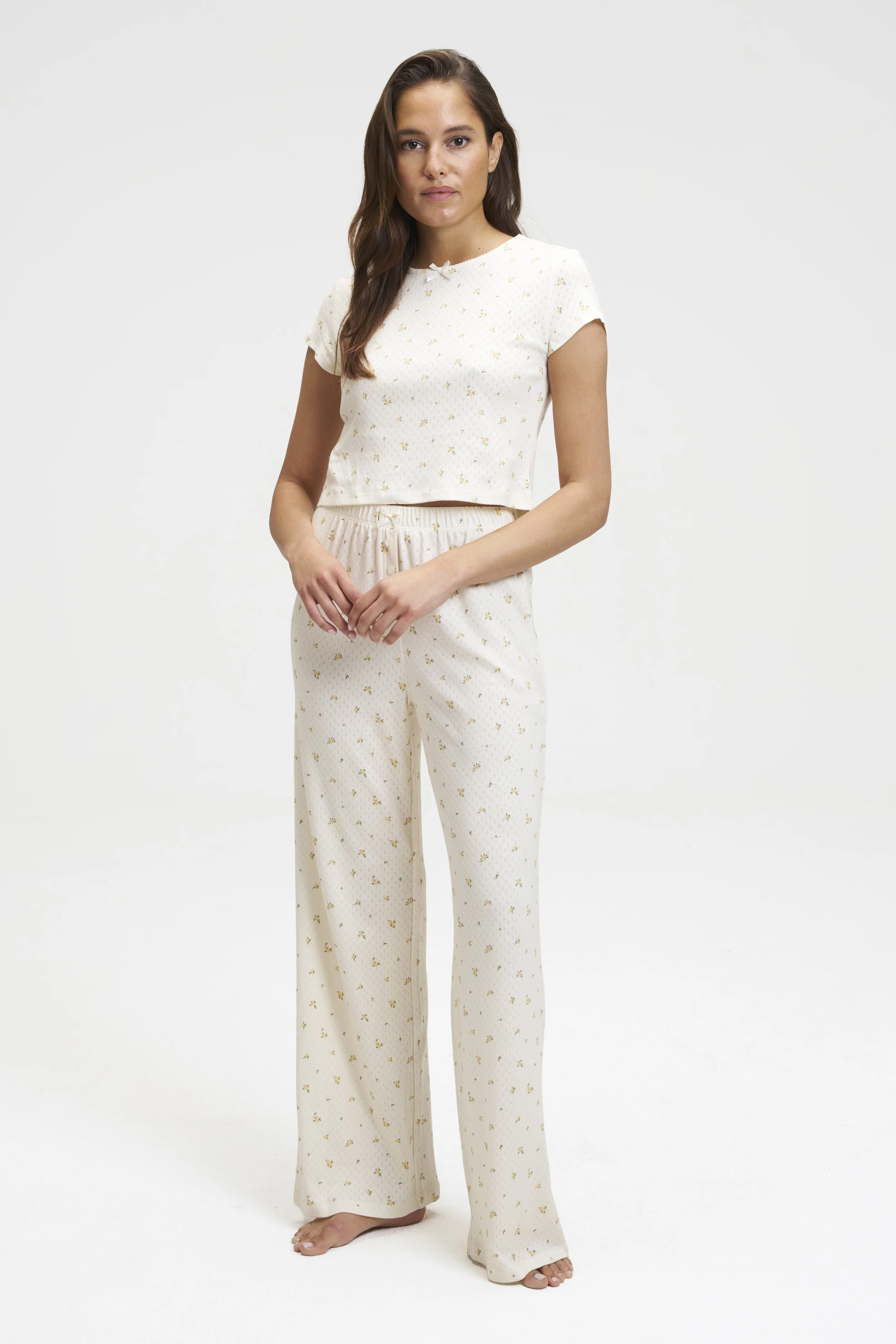 Pointelle Baby Tee and Pants Set