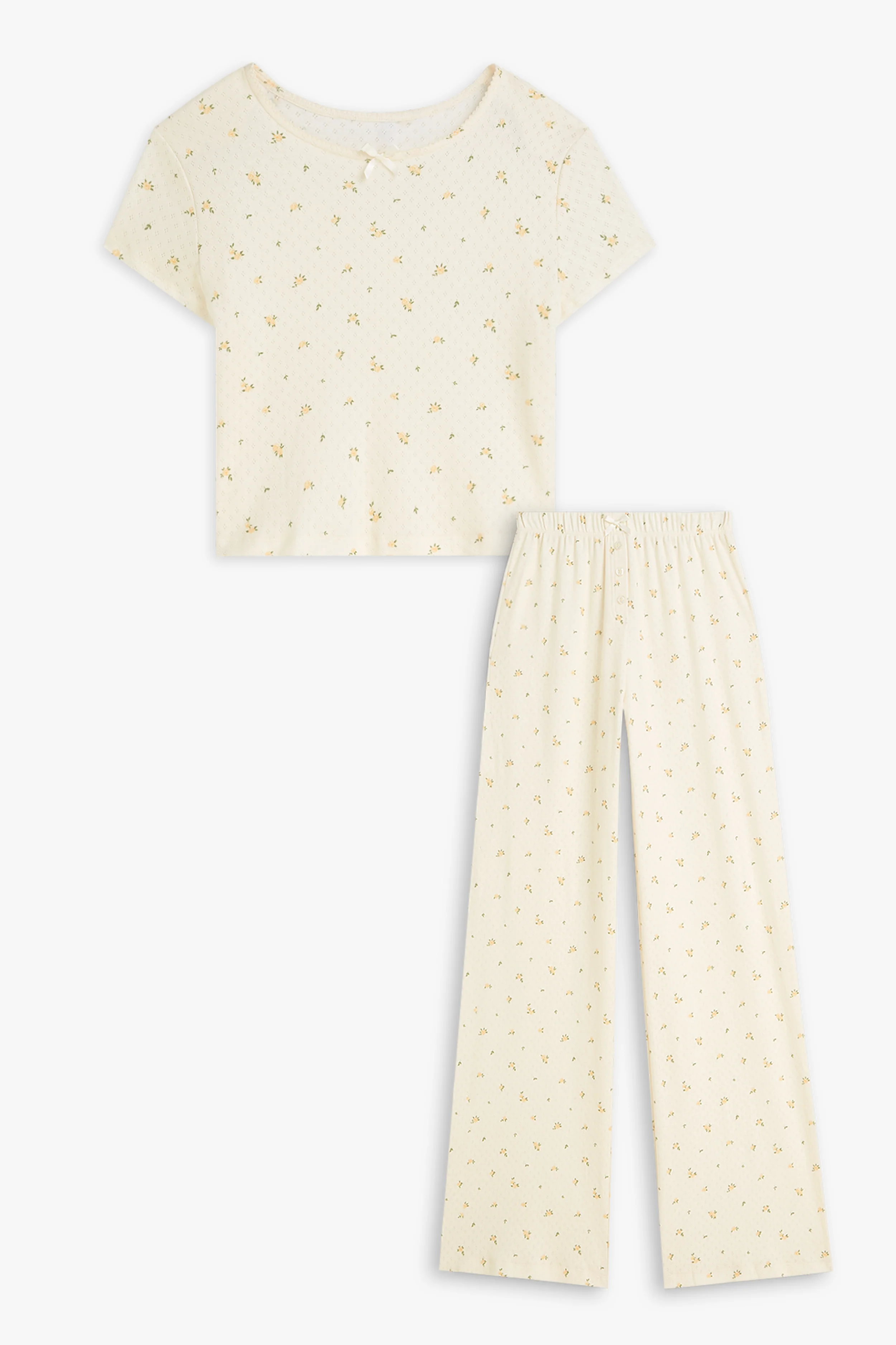Pointelle Baby Tee and Pants Set - Image 5